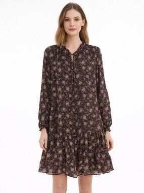 Lucky Brand Dropped Waist Floral Mini Dress Size M NWT